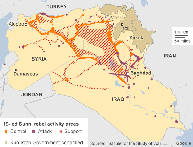 ISIS Areas in Sept. 2014